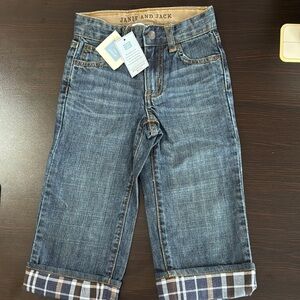 Janie and Jack Denim Jeans with Plaid Cuffs